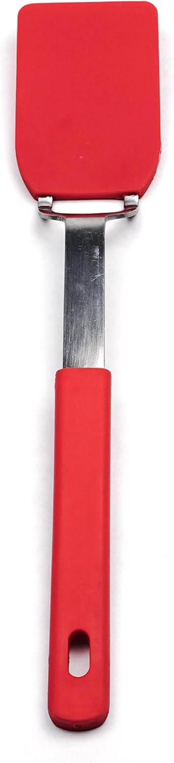 RSVP International Kitchen Tool Collection Flexible Nylon Spatula, Stainless Steel Handle, 10.75x2",