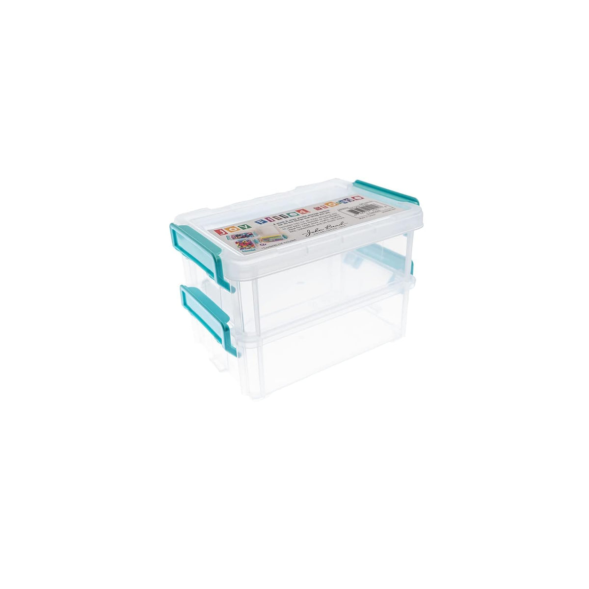 John Bead Storage Box, 2"H x 4"W x 5-1/2"L, Clear/Turquoise 5.5"x4"x2"