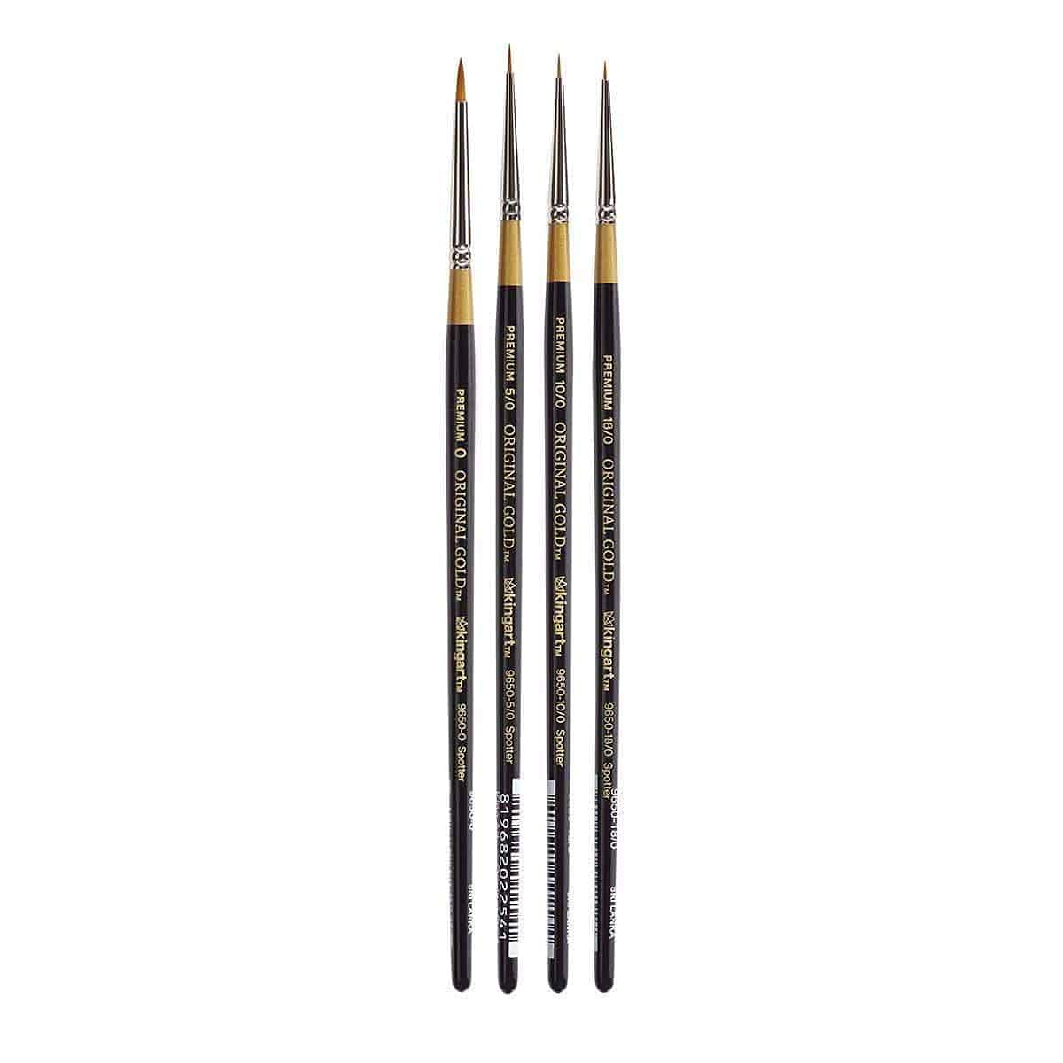 KINGART Original Gold 9650 Series, Golden Taklon Spotter 4 Pc. Set