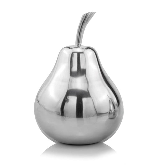 Modern Day Accents Peral Polished Pear, Silver, Fruit, Tabletop, Transitional, Sculpture, Accents, D√©cor, Desk, Aluminum, 6" L x 6" W x 11" H