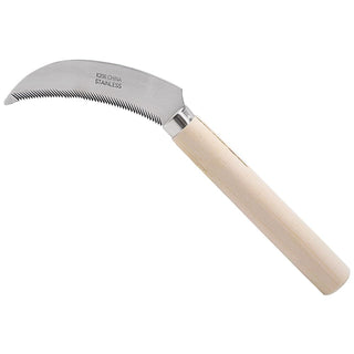 Zenport K206 Stainless Steel Sickle with Wood Handle, 4.3-Inch Blade