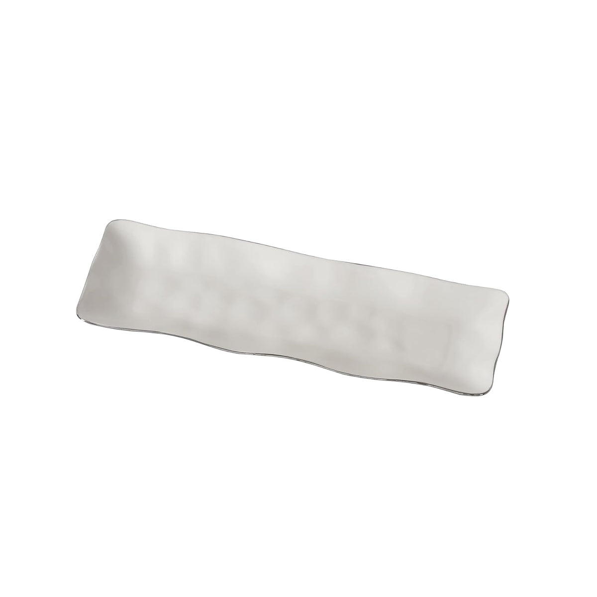 Pampa Bay Dishware Plate, 19 x 6.25 x 1 Inch, Silver