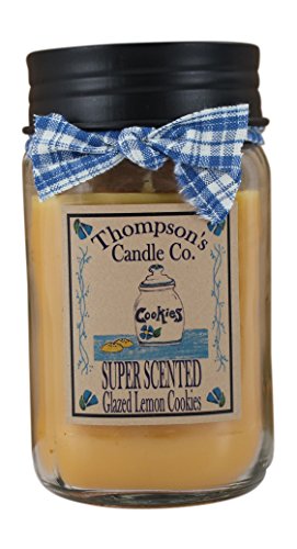 Thompson’s Candle Co Glazed Lemon Cookies Candle, Super-Scented Tangy Lemon and Sugary Glaze Aroma, Long-Burning Hand-Poured Home Fragrance, Made in USA