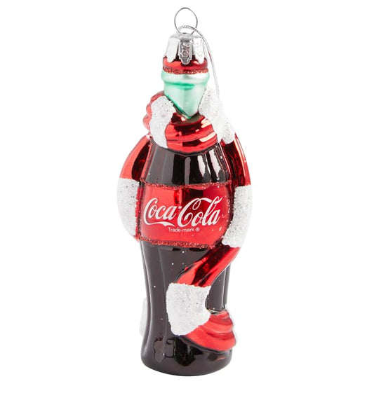 Coca-Cola® Glass Bottle With Scarf Ornament