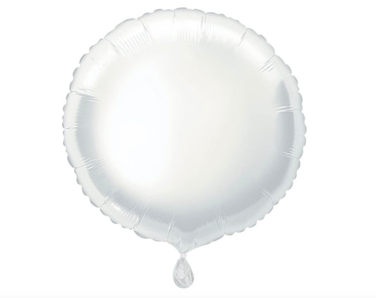 Unique Industries 18" Foil Round White Balloon