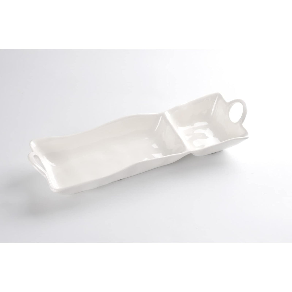 Pampa Bay Dishware Plate, 18.5 x 5.5 x 3.25 Inch, Glossy White