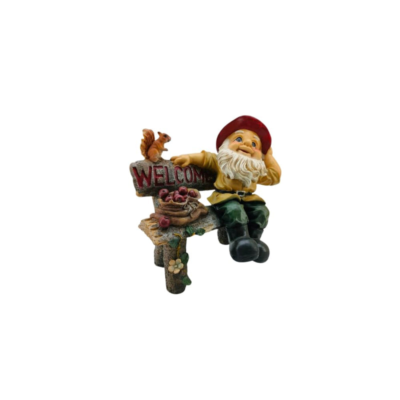 Comfy Hour Dwarf Welcome Sign Statue for Garden Decoration, Outdoor, Spring in Garden Collection