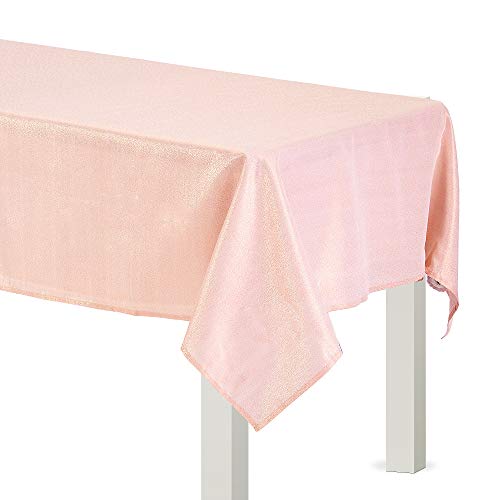 Amscan Metallic Tablecloth, 60&quot; x 104&quot;, Rose Gold