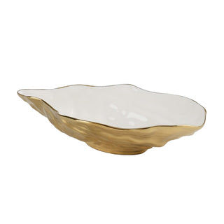 Pampa Bay Dishware Bowl, Medium, White/Gold