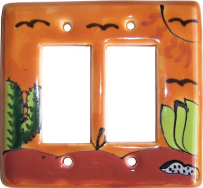 Fine Craft Imports Desert Talavera Double Decora Switch Plate