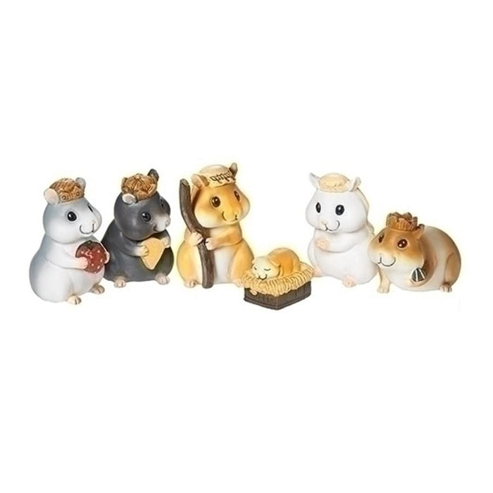Roman Hamster Pageant Figurine, Set of 6, Christmas Decoration