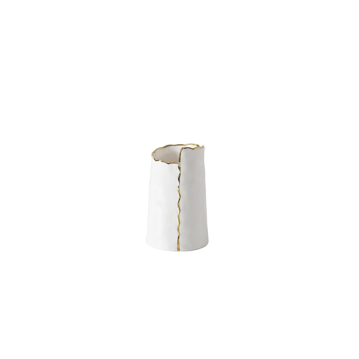 Pampa Bay Vase, Small, White&Gold