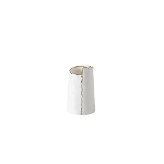 Pampa Bay Vase, Small, White&Gold