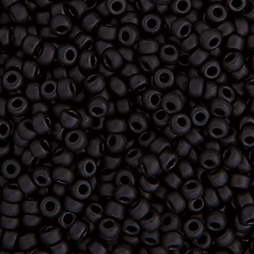Miyuki 8/0 Japanese Glass Seed Beads 22gms SB401 in Black Matte