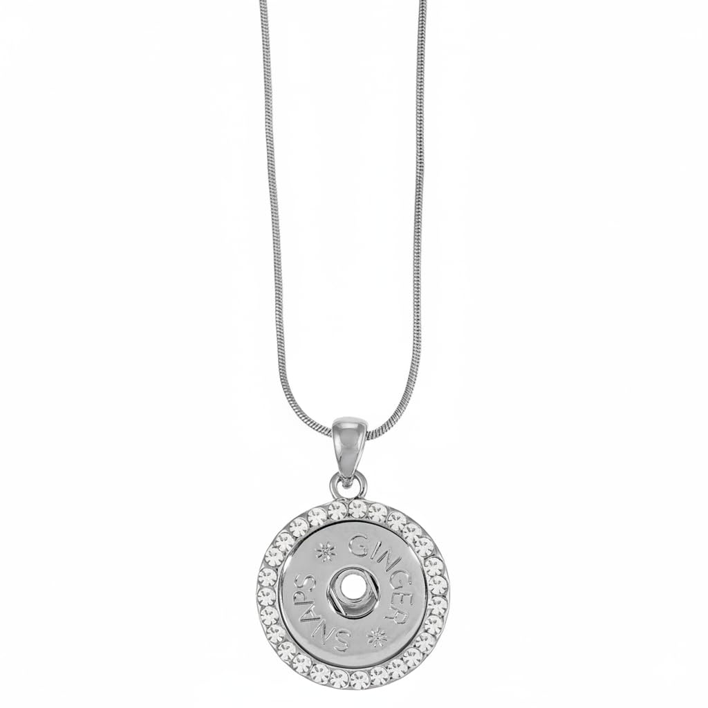 TGB Brands Ginger Snaps Bling Necklace | Interchangeable, Customizable & Adjustable Snap Jewelry Collection | Button Charms for Necklaces, Bracelets & Rings | Standard Size | SN90-41