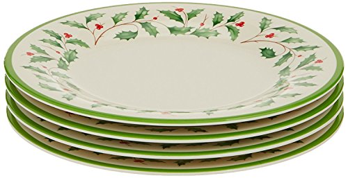 Lenox Holiday Christmas Melamine Accent Plates, Appetizer Set for 4