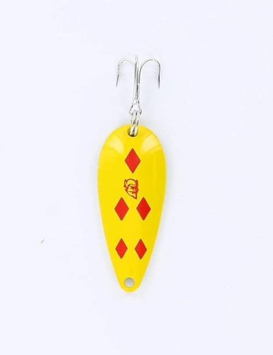 Dardevle 917 Dardevle Spinnie - Yellow/Red Diamonds 1/4 oz. - 1 3/4" x 3/4"