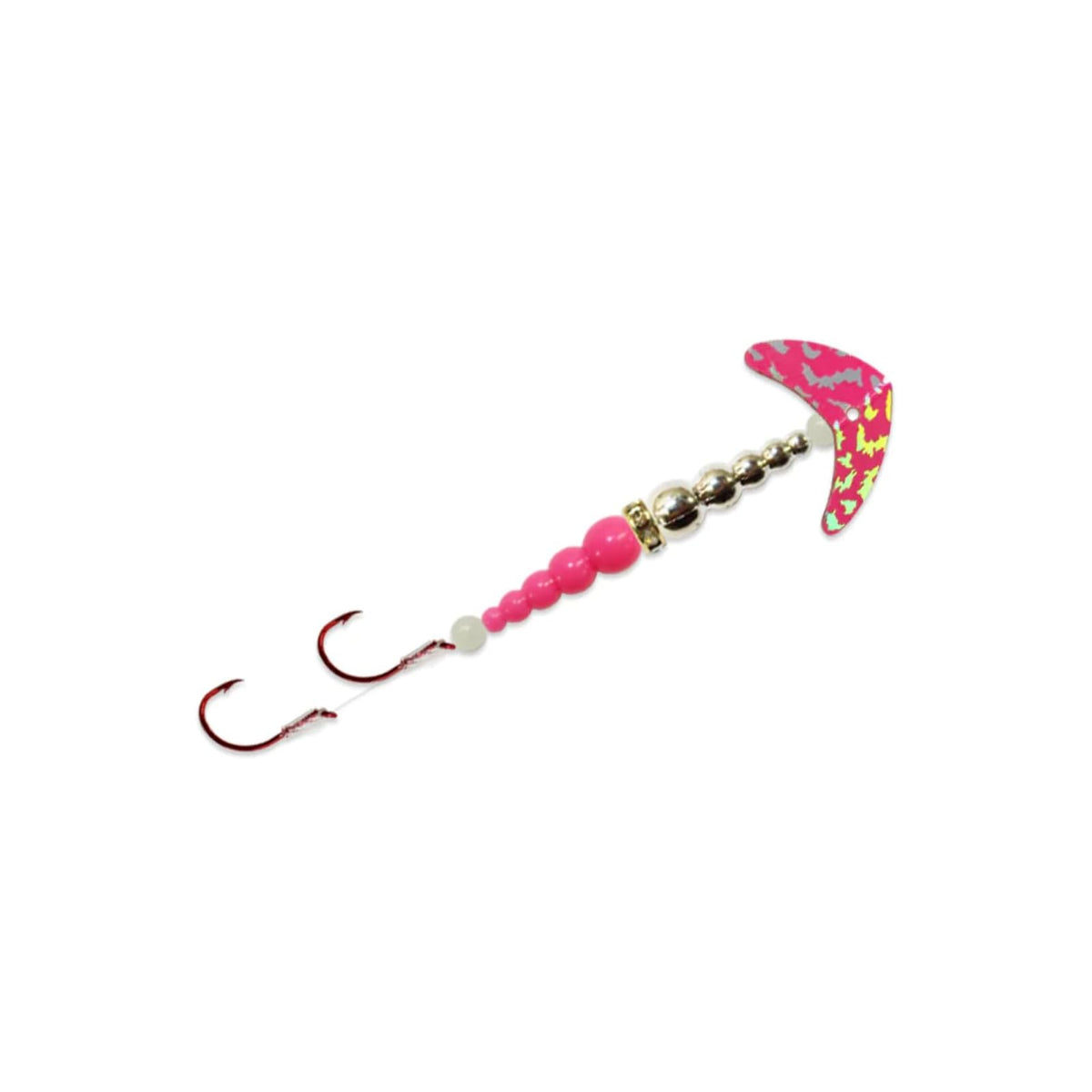 Mack's Lure Fishing Hook, #4, Hot Pink Silver Tiger/Chrome/Hot Pink
