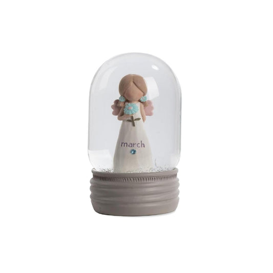 Blossom Bucket Snow Globe, Clear, Pink, Classic