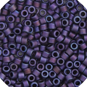 John Bead Craft Bead, Size: 11, Violet AB Matte Metallic Gold Luster