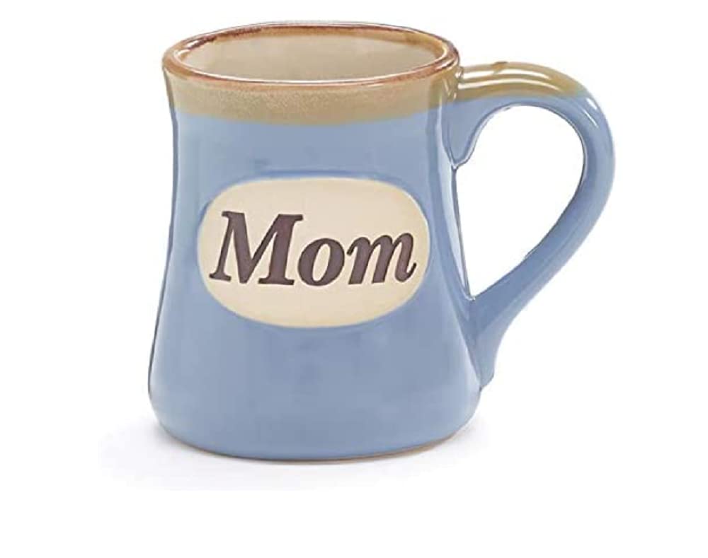 burton + BURTON Mom Porcelain Blue Coffee Tea Mug Cup 18oz Gift Box Holds Childs Hands...Hearts