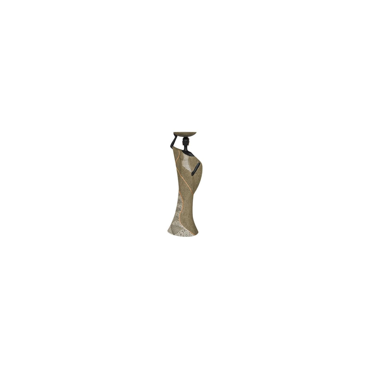 Ebony Treasures Candle Holder, 16 inches, Olive Green, Earthy Tones