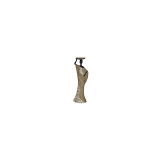 Ebony Treasures Candle Holder, 16 inches, Olive Green, Earthy Tones