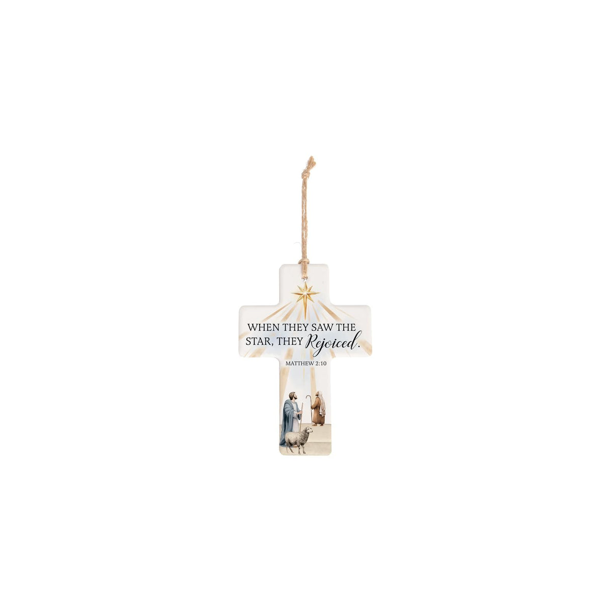 Carson Hanging Ornament, 5.5" H, White