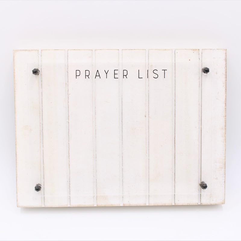 TradeCie Prayer List Plaque, Wood with Acrylic, 10x7.5 Inches, Decorative Signs
