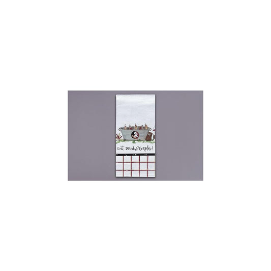 Magnolia Lane Eat Drink Hand Towel, 26-inch Length, Kitchen Accessories