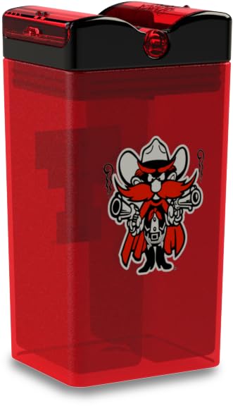 FUNTOPS Reusable Snack in the Box Container | Officially Licensed NCAA Snack Container | BPA Free | Dishwasher Safe | Red Raider | 12 oz Container 2x Compartment - Texas Tech