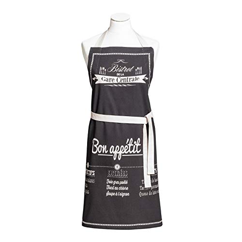 Coucke Apron, Cotton, Black, 85 cm x 76 cm