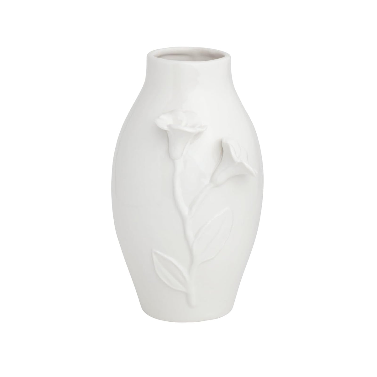 Mud Pie Vase, 8 3/4" x 5 3/4" dia, White