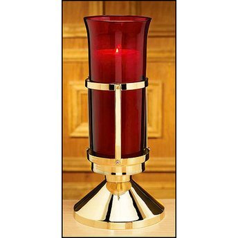 Christian Brands Religious Supply Sanctuary Lamp with Ruby Sanctuary Globe