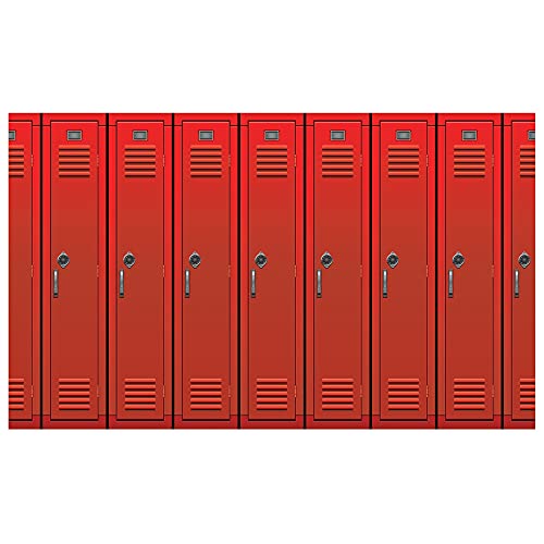 Red School Lockers Photo Backdrop, 4' x 30' - 1 Pc.