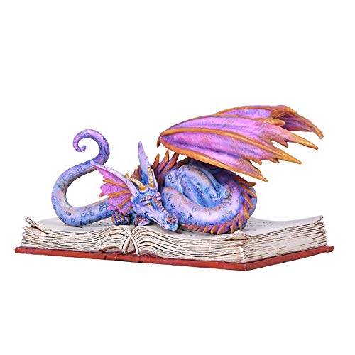 Pacific Giftware Amy Brown Book Purple Dragon Book Wyrm Dragon Statue Home Decor