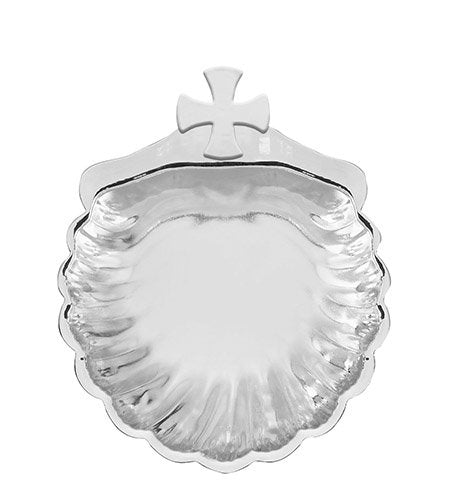 Baptism Gifts - Baptism Shell - Rhodium Plate - 4"W x 5"L x 1"H - - Gift Boxed - Avalon Gallery - YC480