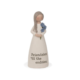 Blossom Bucket Figurine, 4.25 inches, White
