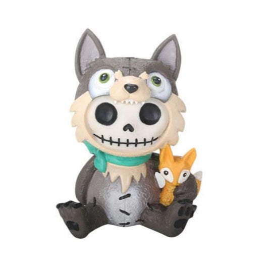 Pacific Trading SUMMIT COLLECTION Furrybones Wolfgang Signature Skeleton in Wolf Costume with Fox Friend