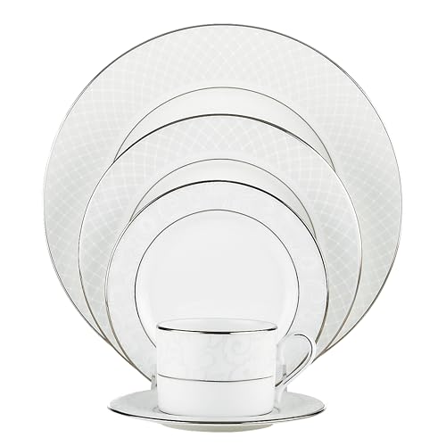 Lenox Venetian Lace 5 Piece Place Setting, 5-Piece Place Setting, Lenox Venetian Lace Fine Dinnerware,White