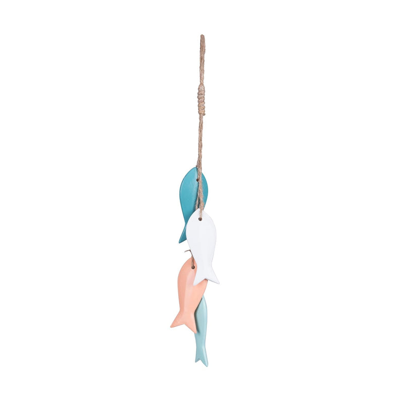 Beachcombers Nautical Decorative Hanging Drop Ornament, Home Decoration (Teal and Coral)