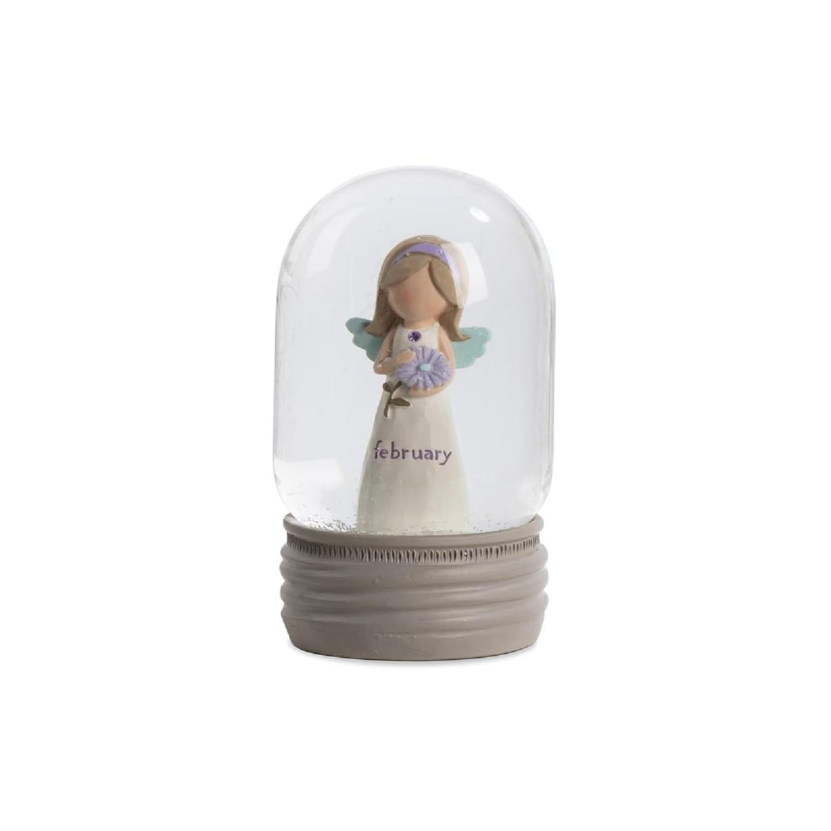 Blossom Bucket Snow Globe, Purple, Classic