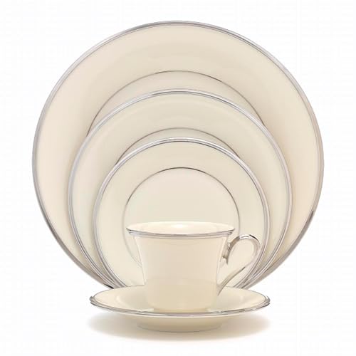 Lenox Solitaire Platinum-Banded Fine China 5-Piece Place Setting, Service for 1