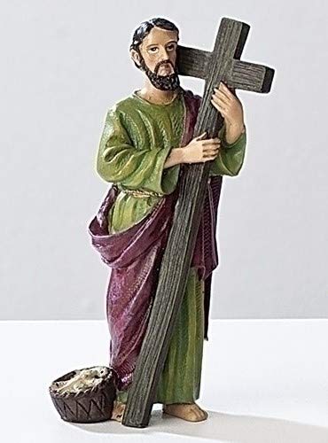 Roman Saint Andrew with Cross Patrons and Protectors Religious Figurine