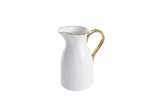 Pampa Bay Golden Salerno Titanium-Plated Porcelain Water Pitcher, 8.25 x 6.25 x 4.75in