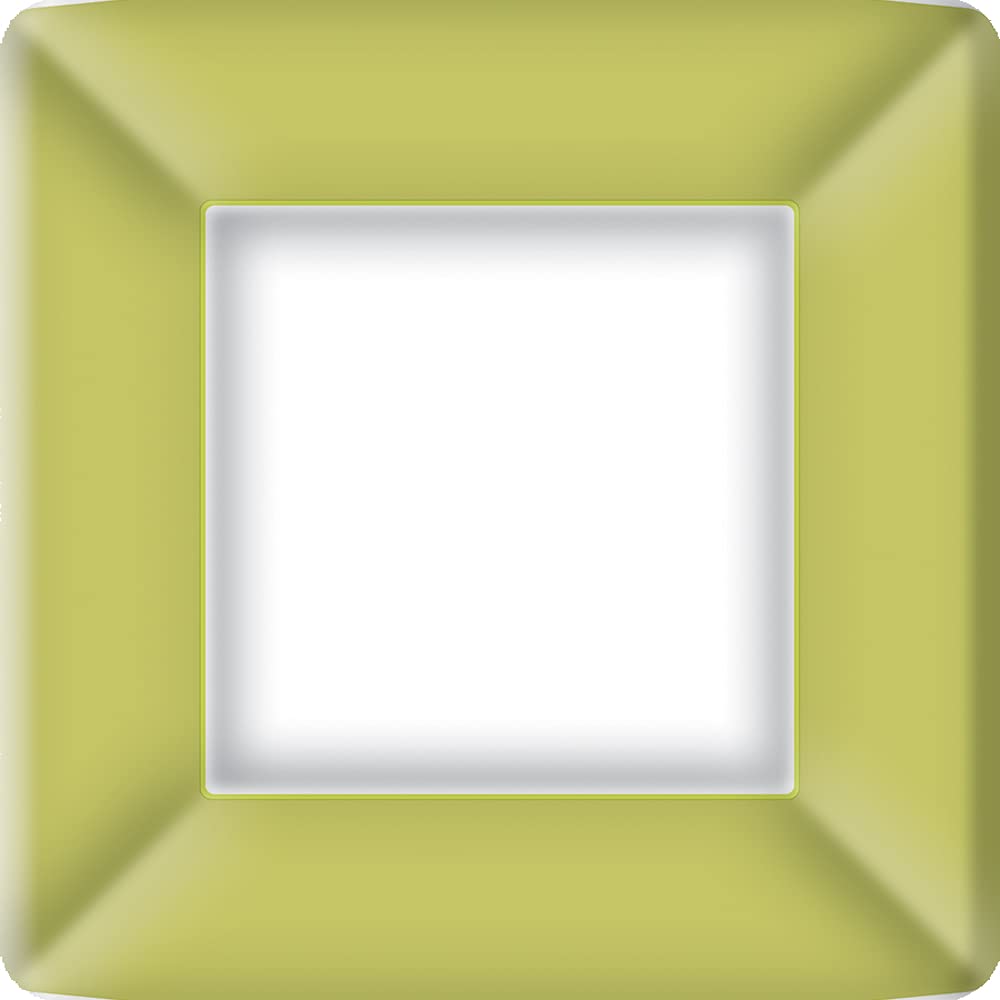 Boston International IHR Square Dinner Paper Plates, 10 x 10-Inches, Kiwi
