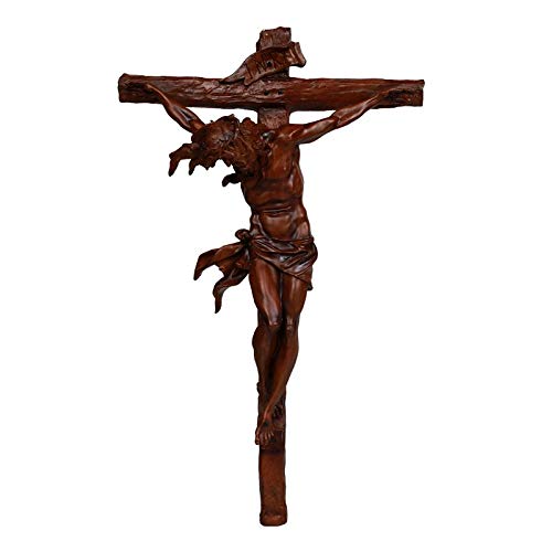 Pacific Trading Giftware Wood Looking Finish Wall Crucifix Statue Home Decor