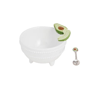 Mud Pie Dishware Bowl, dip 3" x 4 1/2" dia | spoon 3 1/2", Green with no text