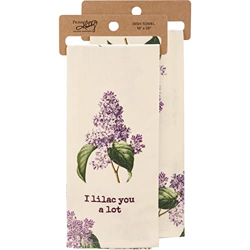 Primitives by Kathy 112006 Kitchen Towel I Lilac You A Lot, 28-inch