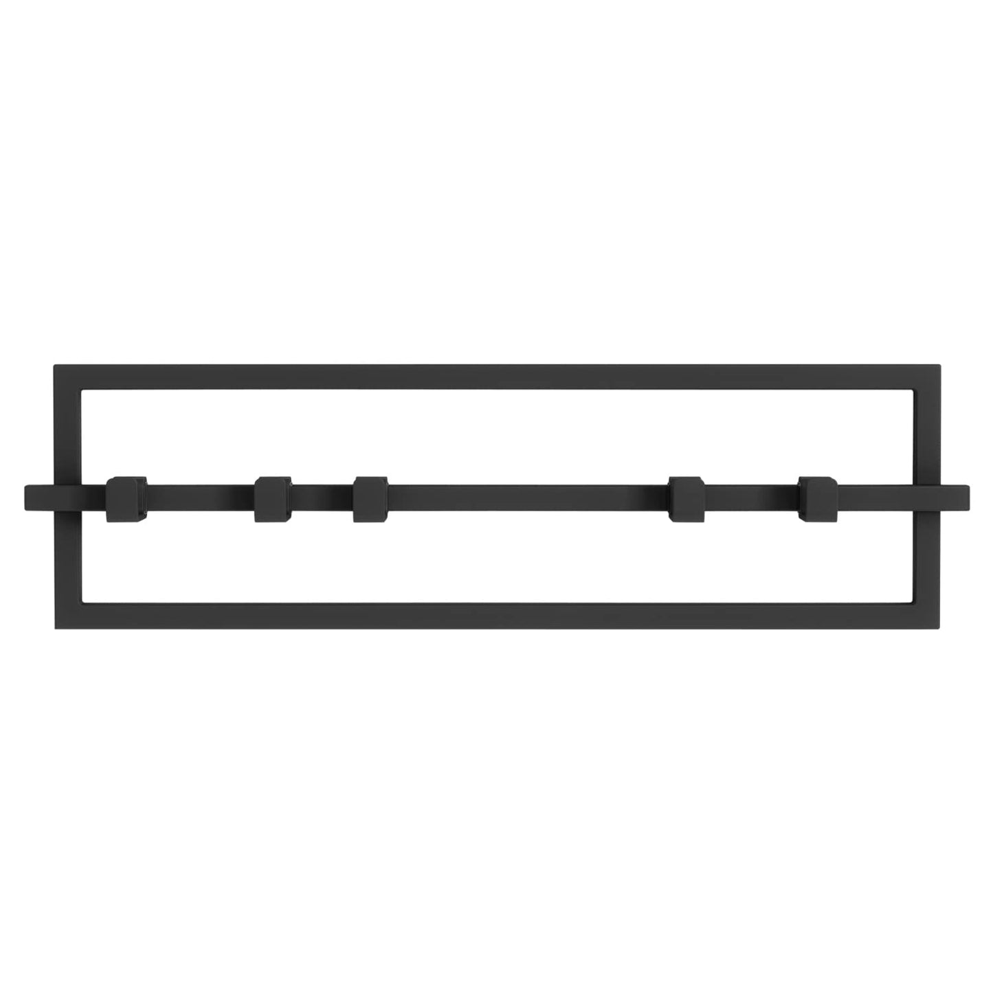 Umbra Cubiko Wall Mounted Modern, Sleek, Space-Saving Hanger with Retractable Hooks to Hang Coats, Scarves, Purses and More, 5, Black